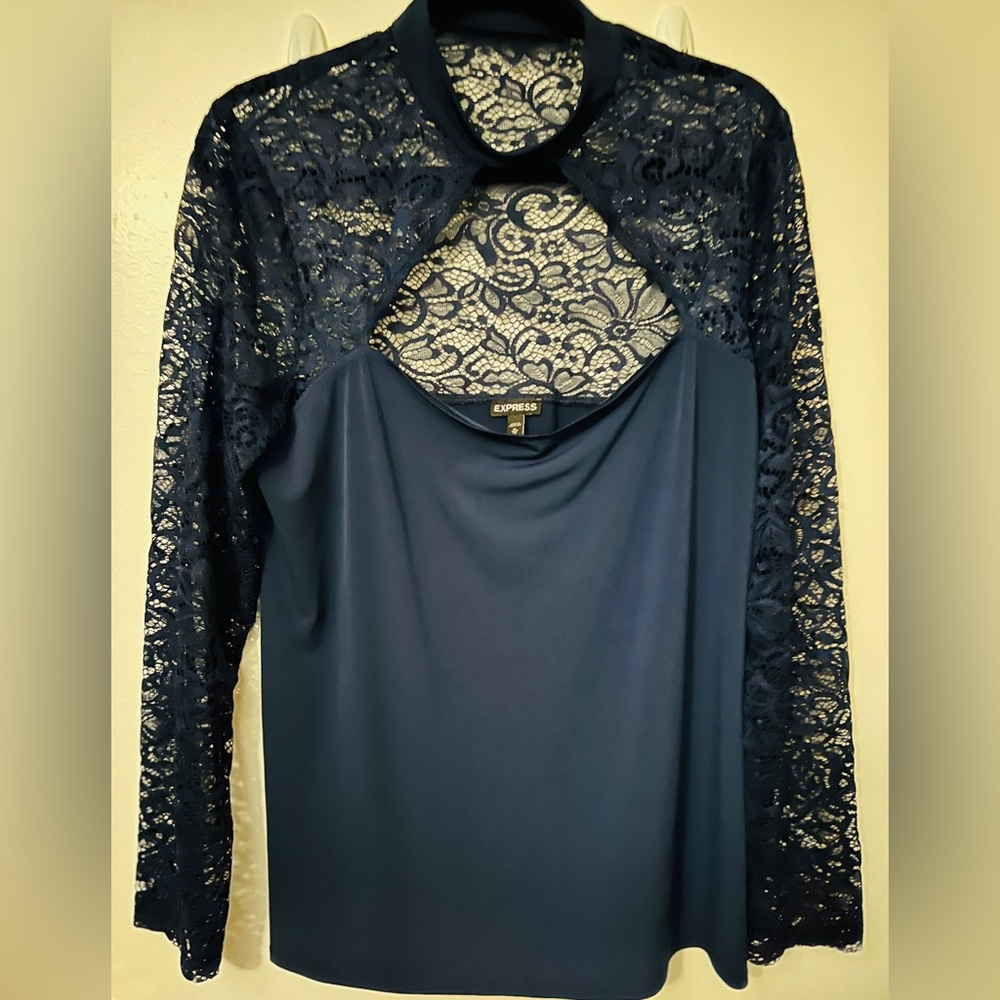 Express navy blue top